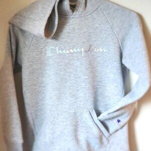 Champion Light Grey Hoody, Size Medium